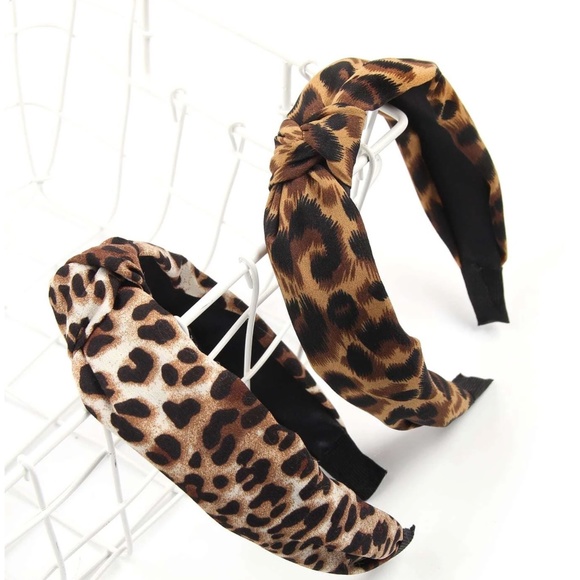 Leopard Print Knot Headband - Picture 2 of 4
